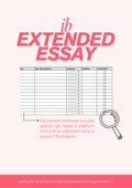 Extended Essay Planner Template