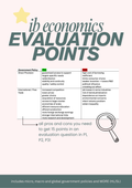 IB economics list of evaluation points